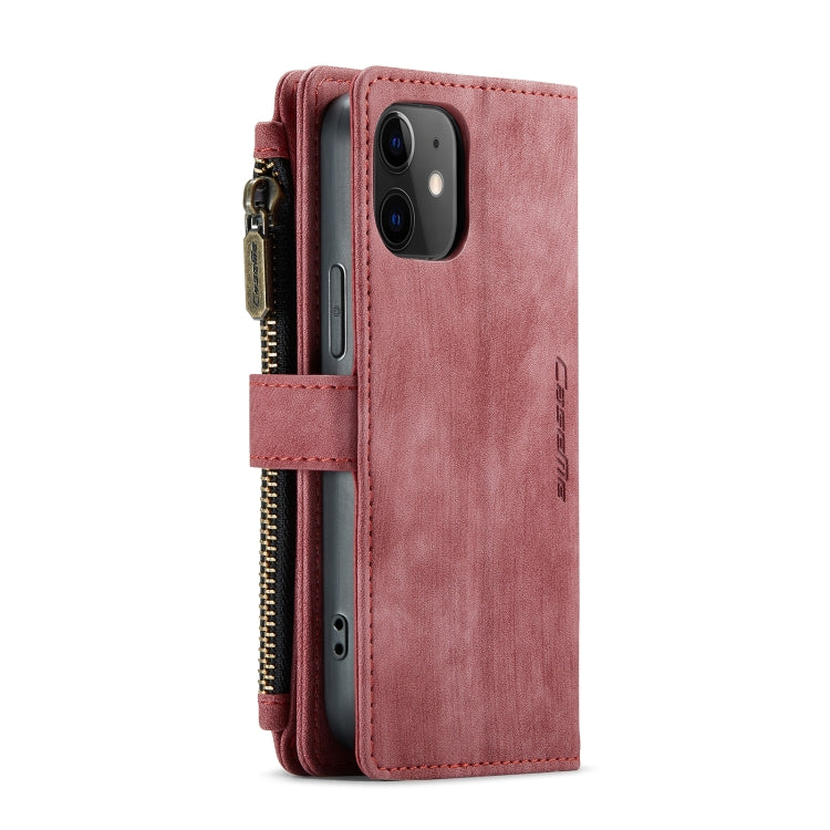 For iPhone 12 mini CaseMe-C30 PU + TPU Multifunctional Horizontal Flip Leather Case with Holder & Card Slot & Wallet & Zipper Pocket (Red) - HoMEdemic™ 