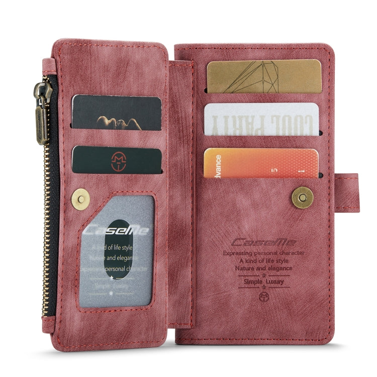 For iPhone 12 mini CaseMe-C30 PU + TPU Multifunctional Horizontal Flip Leather Case with Holder & Card Slot & Wallet & Zipper Pocket (Red) - HoMEdemic™ 