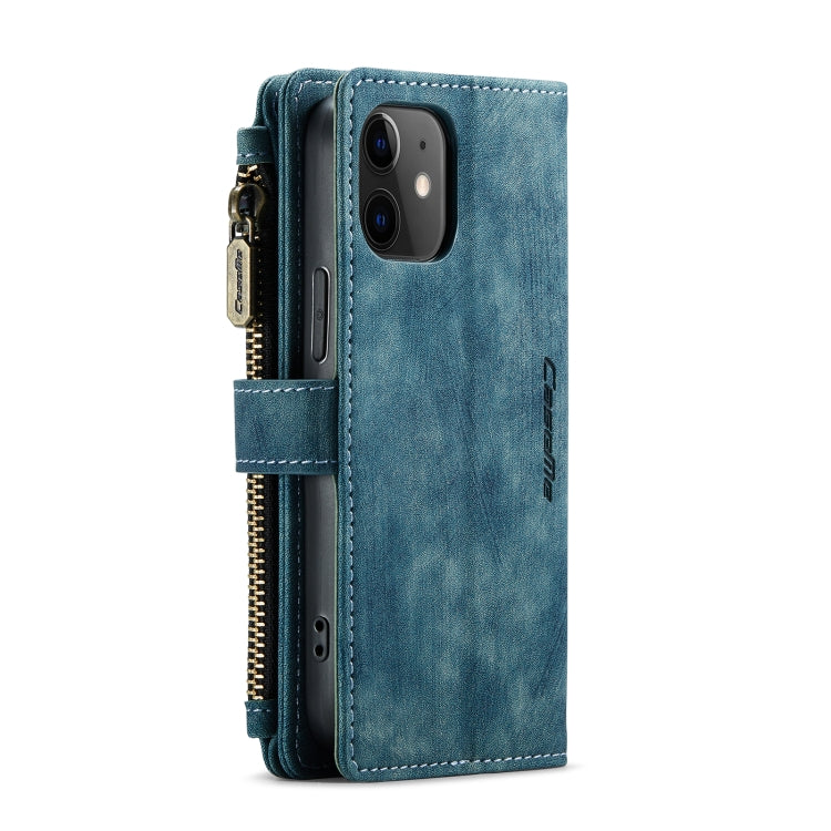 For iPhone 12 mini CaseMe-C30 PU + TPU Multifunctional Horizontal Flip Leather Case with Holder & Card Slot & Wallet & Zipper Pocket (Blue) - HoMEdemic™ 