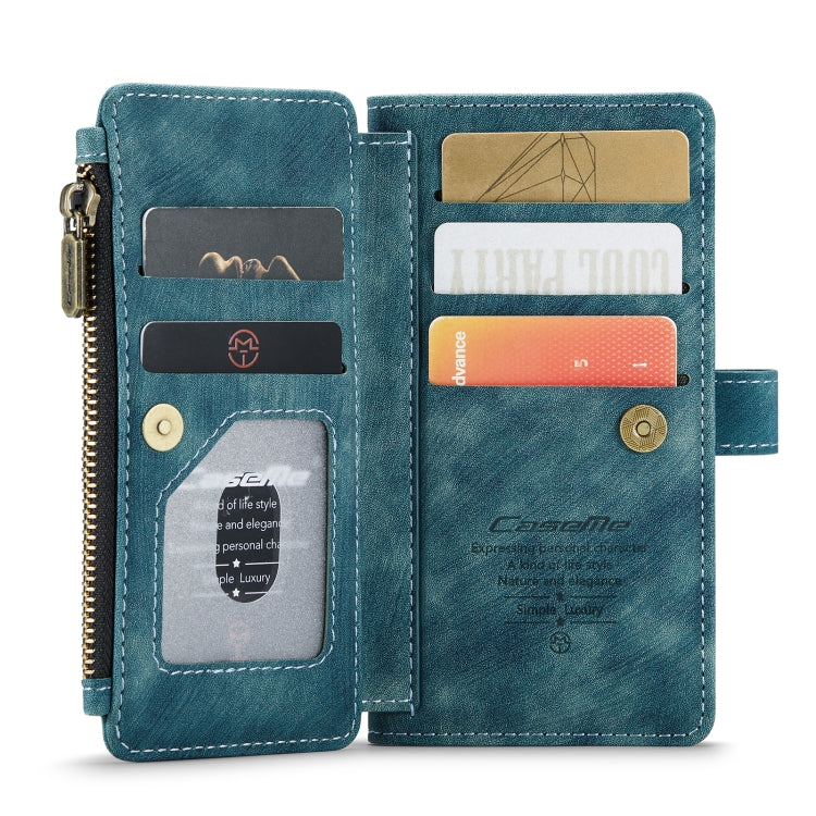 For iPhone 12 mini CaseMe-C30 PU + TPU Multifunctional Horizontal Flip Leather Case with Holder & Card Slot & Wallet & Zipper Pocket (Blue) - HoMEdemic™ 