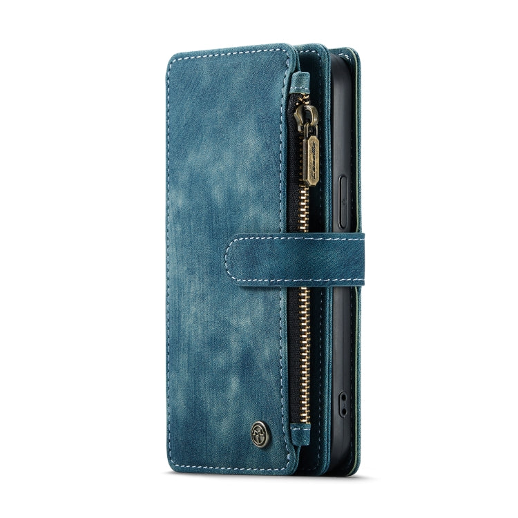 For iPhone 12 / 12 Pro CaseMe-C30 PU + TPU Multifunctional Horizontal Flip Leather Case with Holder & Card Slot & Wallet & Zipper Pocket(Blue) - HoMEdemic™ 