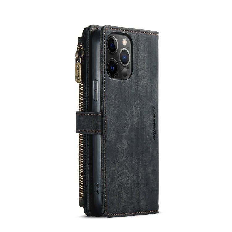 For iPhone 12 Pro Max CaseMe-C30 PU + TPU Multifunctional Horizontal Flip Leather Case with Holder & Card Slot & Wallet & Zipper Pocket(Black) - HoMEdemic™ 