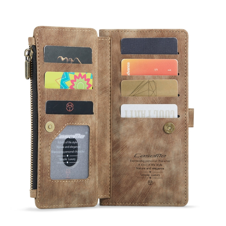 For iPhone 12 Pro Max CaseMe-C30 PU + TPU Multifunctional Horizontal Flip Leather Case with Holder & Card Slot & Wallet & Zipper Pocket(Brown) - HoMEdemic™ 