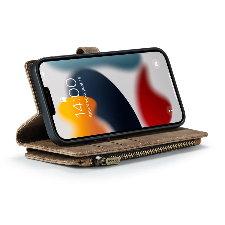 For iPhone 12 Pro Max CaseMe-C30 PU + TPU Multifunctional Horizontal Flip Leather Case with Holder & Card Slot & Wallet & Zipper Pocket(Brown) - HoMEdemic™ 