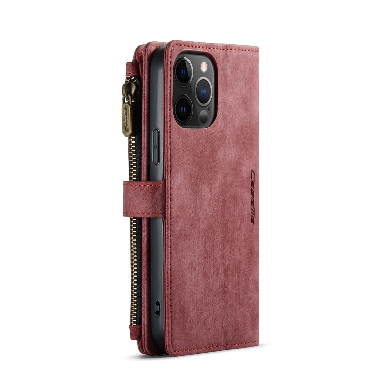 For iPhone 12 Pro Max CaseMe-C30 PU + TPU Multifunctional Horizontal Flip Leather Case with Holder & Card Slot & Wallet & Zipper Pocket(Red) - HoMEdemic™ 