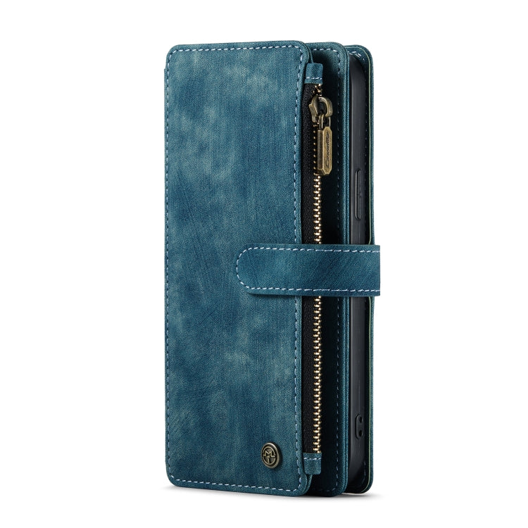 For iPhone 12 Pro Max CaseMe-C30 PU + TPU Multifunctional Horizontal Flip Leather Case with Holder & Card Slot & Wallet & Zipper Pocket(Blue) - HoMEdemic™ 