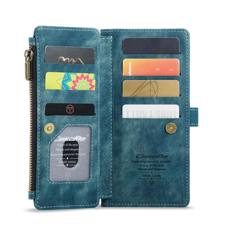 For iPhone 12 Pro Max CaseMe-C30 PU + TPU Multifunctional Horizontal Flip Leather Case with Holder & Card Slot & Wallet & Zipper Pocket(Blue) - HoMEdemic™ 