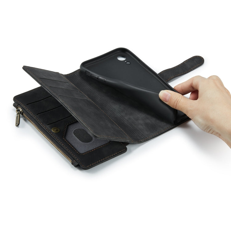 For iPhone XR CaseMe-C30 PU + TPU Multifunctional Horizontal Flip Leather Case with Holder & Card Slot & Wallet & Zipper Pocket(Black) - HoMEdemic™ 