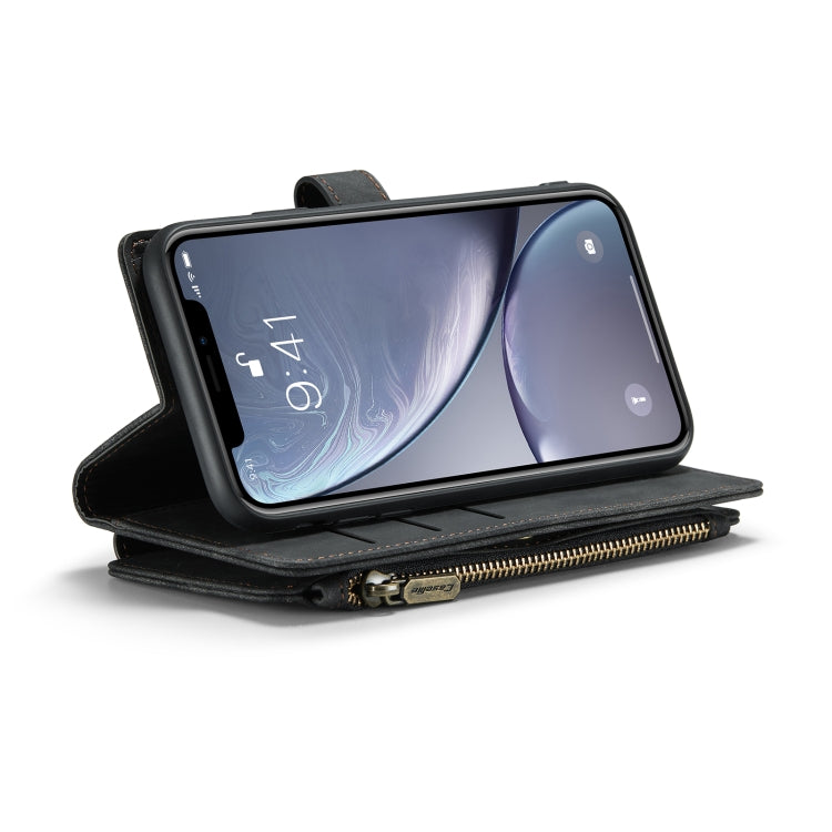 For iPhone XR CaseMe-C30 PU + TPU Multifunctional Horizontal Flip Leather Case with Holder & Card Slot & Wallet & Zipper Pocket(Black) - HoMEdemic™ 