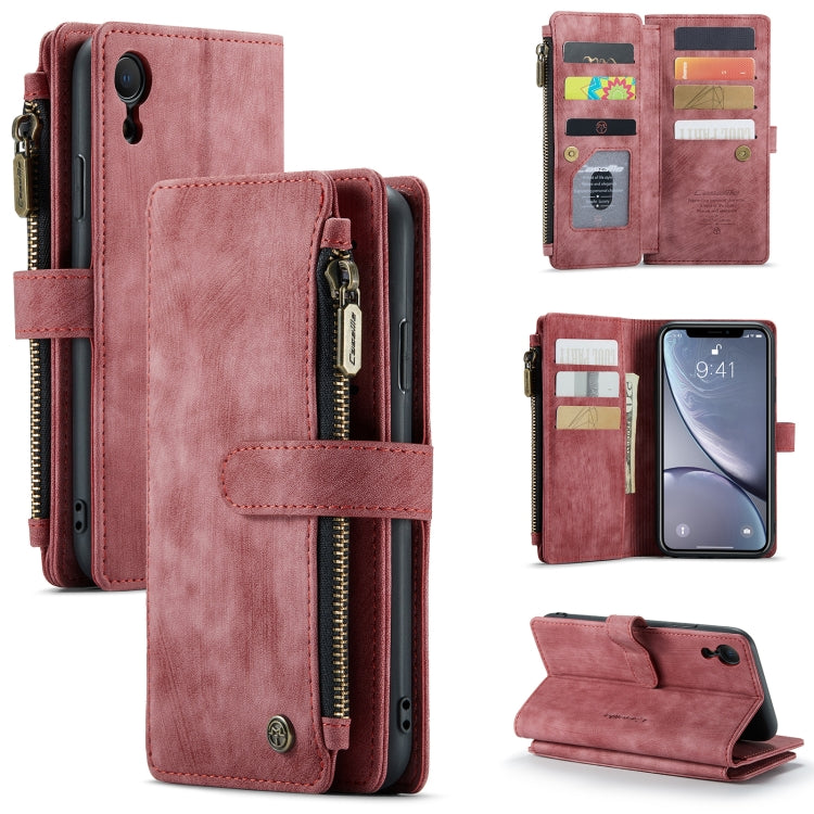For iPhone XR CaseMe-C30 PU + TPU Multifunctional Horizontal Flip Leather Case with Holder & Card Slot & Wallet & Zipper Pocket(Red) - HoMEdemic™ 