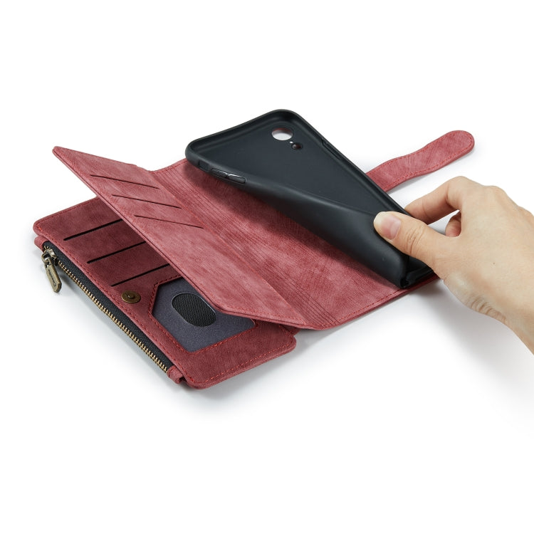 For iPhone XR CaseMe-C30 PU + TPU Multifunctional Horizontal Flip Leather Case with Holder & Card Slot & Wallet & Zipper Pocket(Red) - HoMEdemic™ 