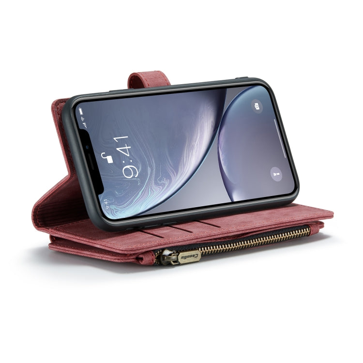 For iPhone XR CaseMe-C30 PU + TPU Multifunctional Horizontal Flip Leather Case with Holder & Card Slot & Wallet & Zipper Pocket(Red) - HoMEdemic™ 