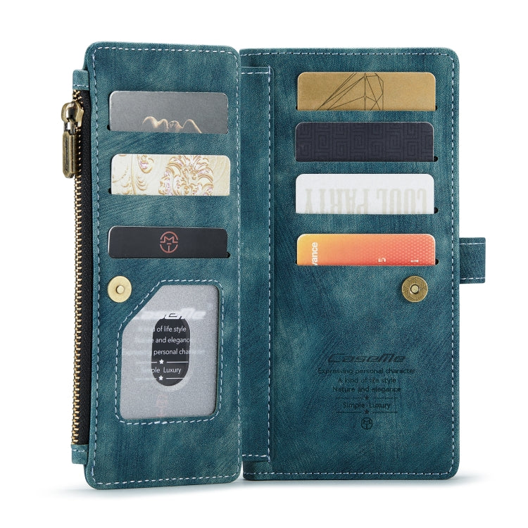 For iPhone XR CaseMe-C30 PU + TPU Multifunctional Horizontal Flip Leather Case with Holder & Card Slot & Wallet & Zipper Pocket(Blue) - HoMEdemic™ 