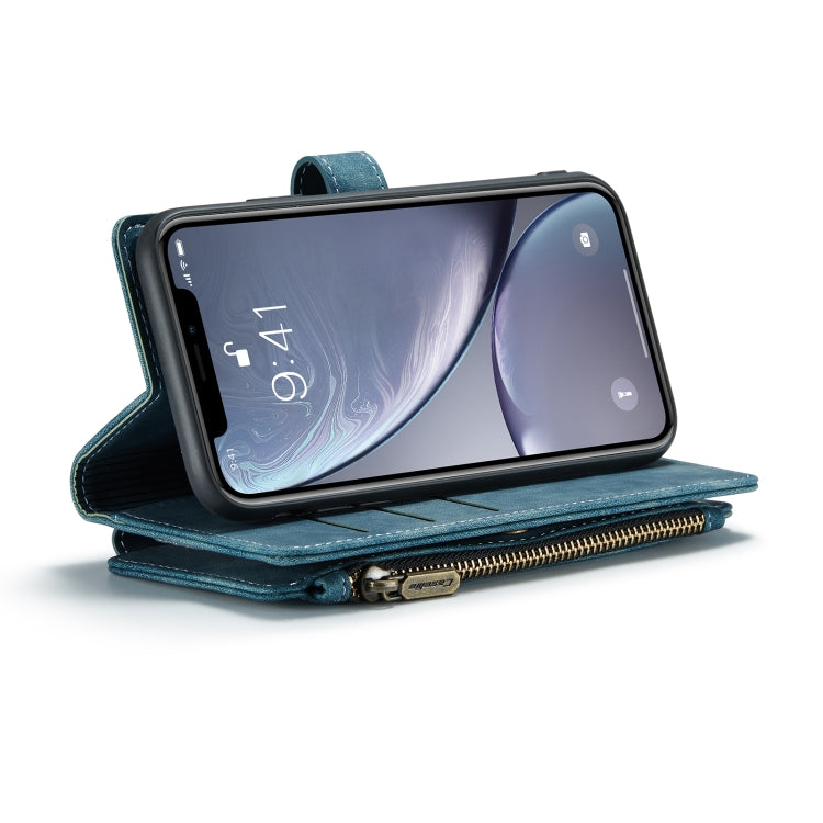 For iPhone XR CaseMe-C30 PU + TPU Multifunctional Horizontal Flip Leather Case with Holder & Card Slot & Wallet & Zipper Pocket(Blue) - HoMEdemic™ 