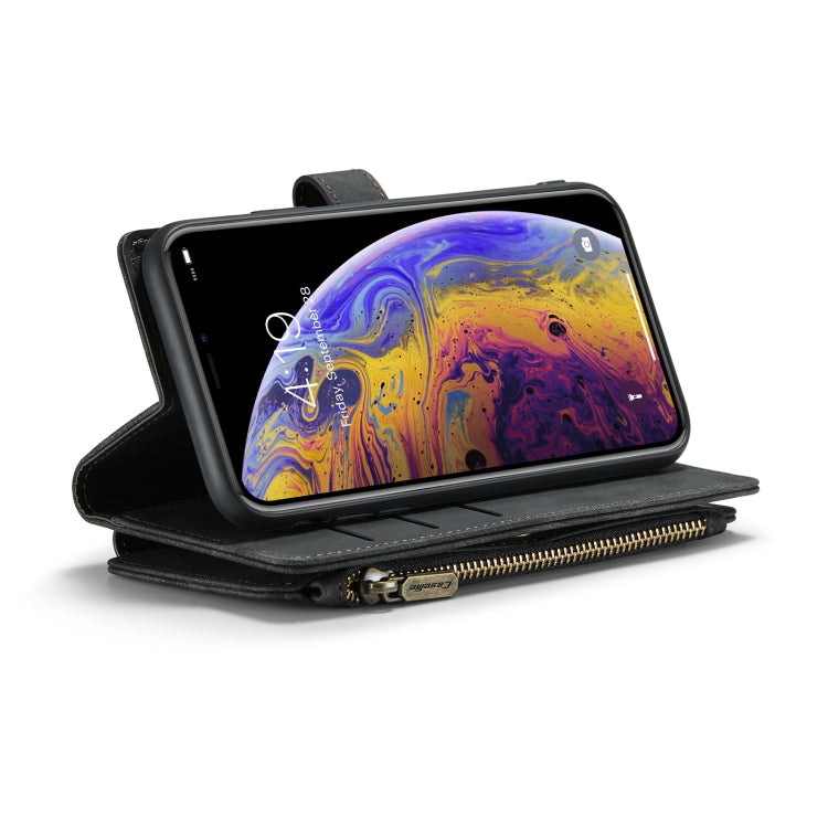 For iPhone XS Max CaseMe-C30 PU + TPU Multifunctional Horizontal Flip Leather Case with Holder & Card Slot & Wallet & Zipper Pocket(Black) - HoMEdemic™ 