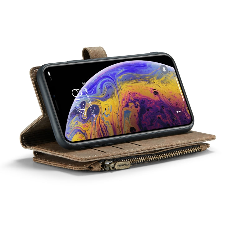 For iPhone XS Max CaseMe-C30 PU + TPU Multifunctional Horizontal Flip Leather Case with Holder & Card Slot & Wallet & Zipper Pocket(Brown) - HoMEdemic™ 