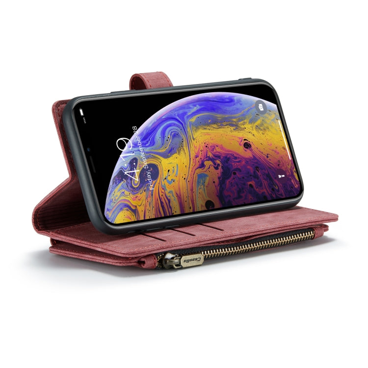 For iPhone XS Max CaseMe-C30 PU + TPU Multifunctional Horizontal Flip Leather Case with Holder & Card Slot & Wallet & Zipper Pocket(Red) - HoMEdemic™ 