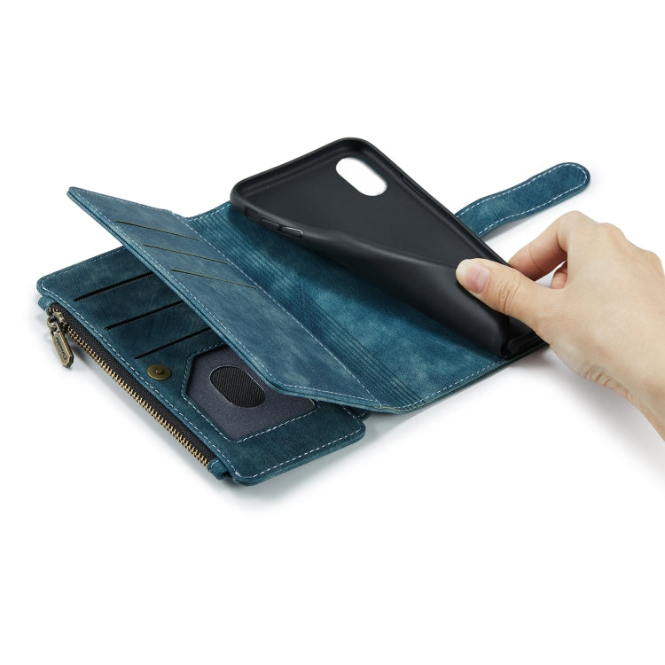 For iPhone XS Max CaseMe-C30 PU + TPU Multifunctional Horizontal Flip Leather Case with Holder & Card Slot & Wallet & Zipper Pocket(Blue) - HoMEdemic™ 