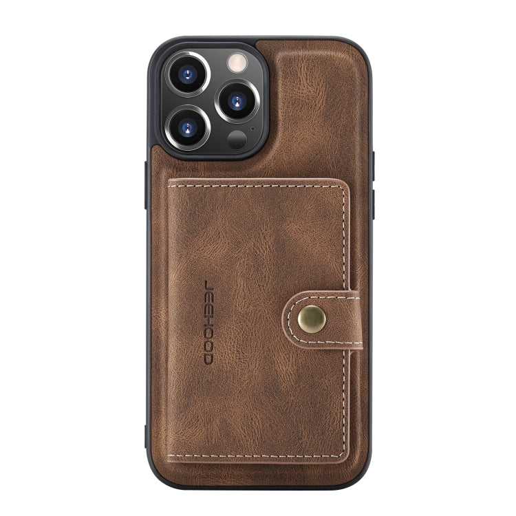 For iPhone 13 mini JEEHOOD Retro Magnetic Detachable Protective Case with Wallet & Card Slot & Holder (Brown) - HoMEdemic™ 