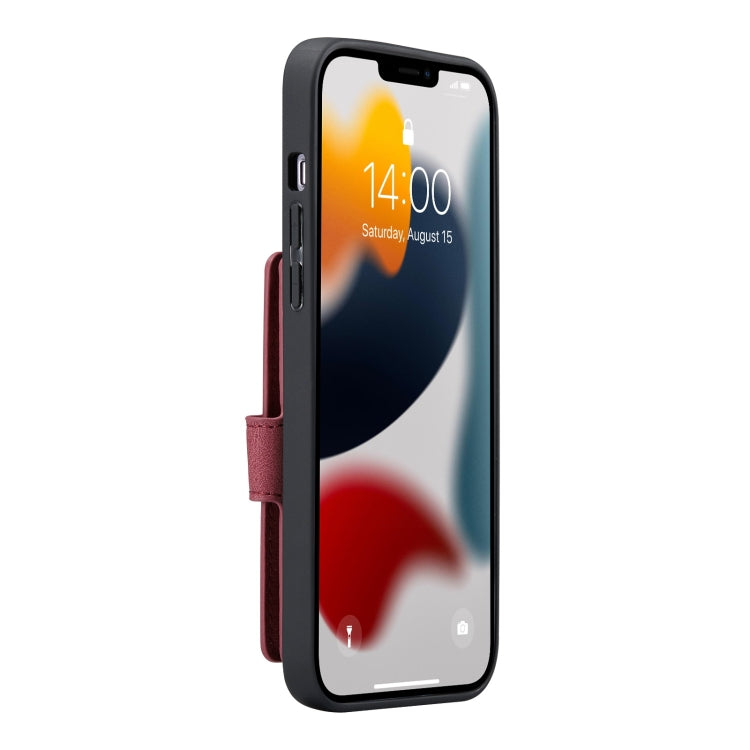 For iPhone 13 Pro JEEHOOD Retro Magnetic Detachable Protective Case with Wallet & Card Slot & Holder (Red) - HoMEdemic™ 