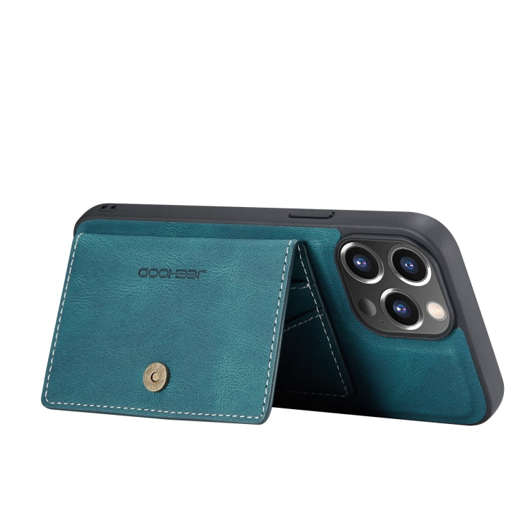 For iPhone 13 Pro JEEHOOD Retro Magnetic Detachable Protective Case with Wallet & Card Slot & Holder (Blue) - HoMEdemic™ 