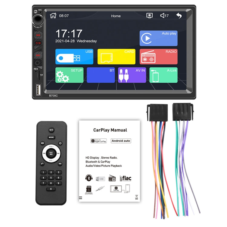 B700C HD 7 inch Universal Car MP5 Player with Wired Carplay, Support FM & Bluetooth & TF Card, B700C - HoMEdemic™ 