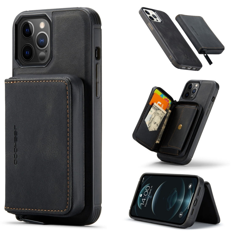 For iPhone 13 Pro JEEHOOD Magnetic Zipper Horizontal Flip Leather Case with Holder & Card Slot & Wallet (Black) - HoMEdemic™ 