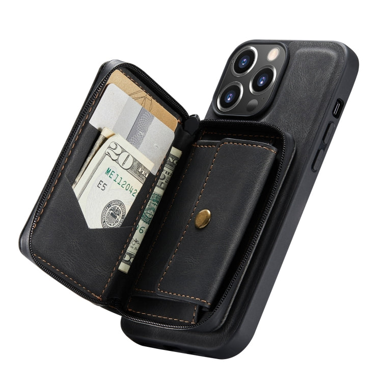 For iPhone 13 Pro JEEHOOD Magnetic Zipper Horizontal Flip Leather Case with Holder & Card Slot & Wallet (Black) - HoMEdemic™ 