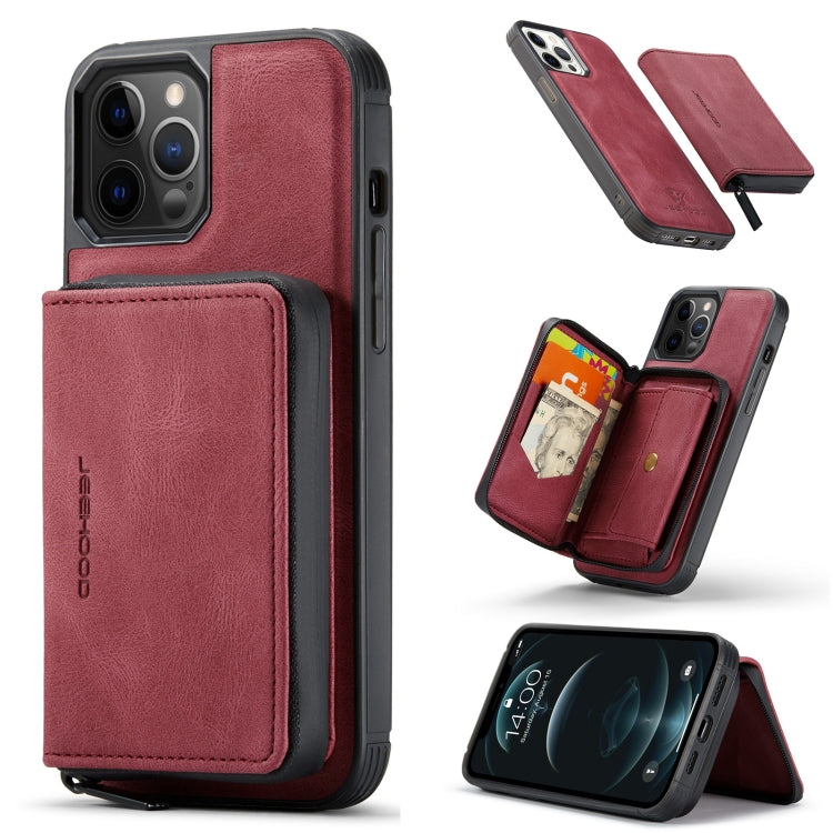 For iPhone 13 Pro JEEHOOD Magnetic Zipper Horizontal Flip Leather Case with Holder & Card Slot & Wallet (Red) - HoMEdemic™ 
