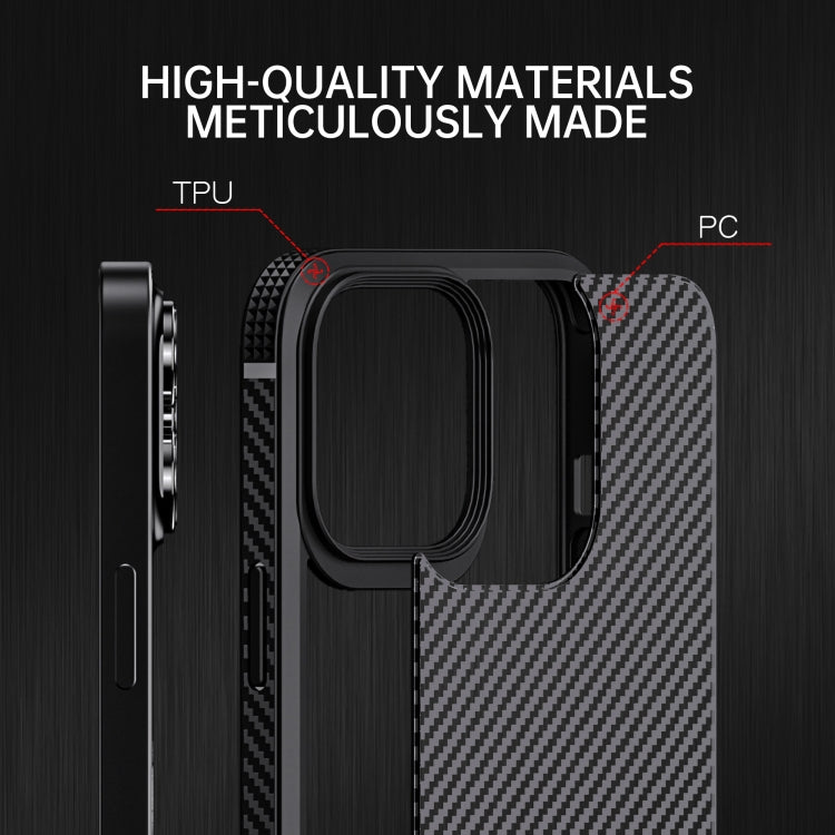 For iPhone 13 Pro iPAKY MG Series Carbon Fiber TPU + PC Shockproof Case (Black) - HoMEdemic™ 