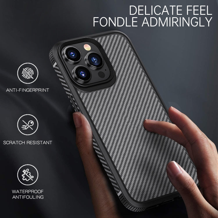 For iPhone 13 Pro iPAKY MG Series Carbon Fiber TPU + PC Shockproof Case (Black) - HoMEdemic™ 