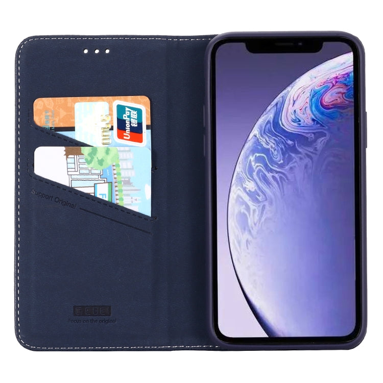 For iPhone 11 GEBEI PU+TPU Horizontal Flip Protective Case with Holder & Card Slots(Blue) - HoMEdemic™ 