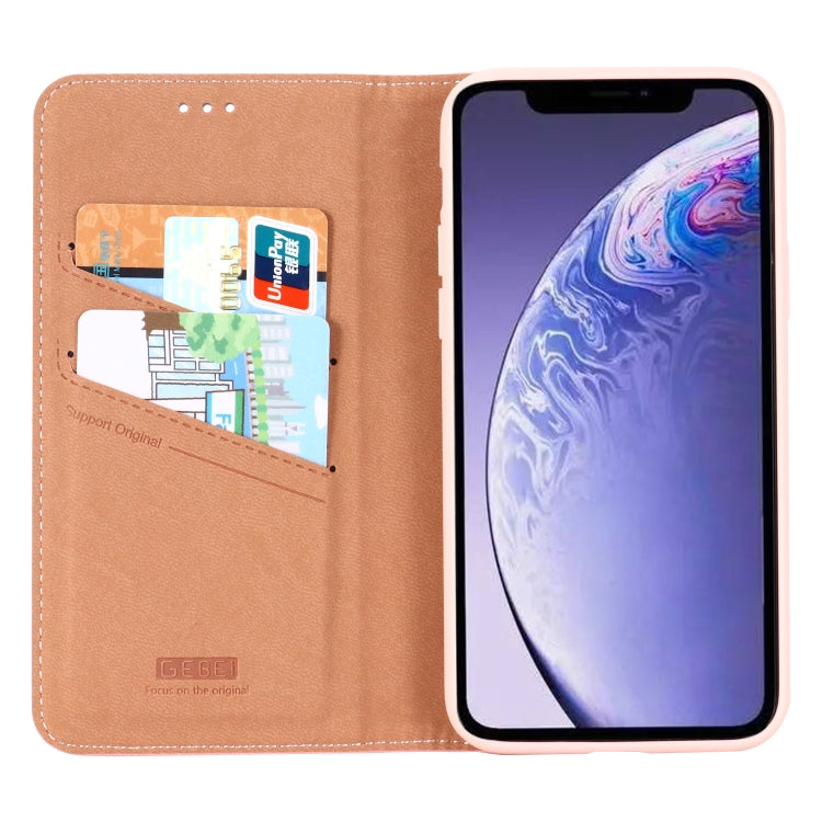 For iPhone 11 GEBEI PU+TPU Horizontal Flip Protective Case with Holder & Card Slots(Rose Gold) - HoMEdemic™ 