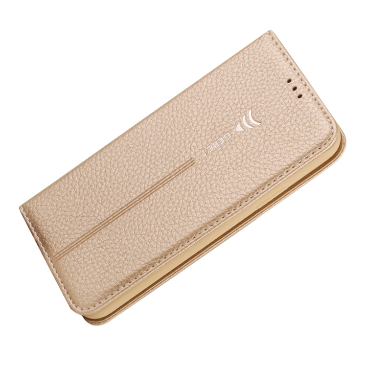 For iPhone XS Max GEBEI PU+TPU Horizontal Flip Protective Case with Holder & Card Slots(Gold) - HoMEdemic™ 