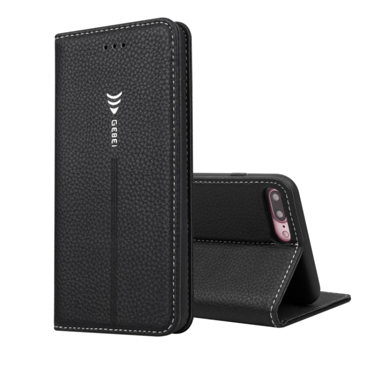 For iPhone 8 Plus & 7 Plus GEBEI PU+TPU Horizontal Flip Protective Case with Holder & Card Slots(Black) - HoMEdemic™ 