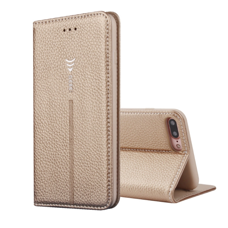 For iPhone 8 Plus & 7 Plus GEBEI PU+TPU Horizontal Flip Protective Case with Holder & Card Slots(Gold) - HoMEdemic™ 