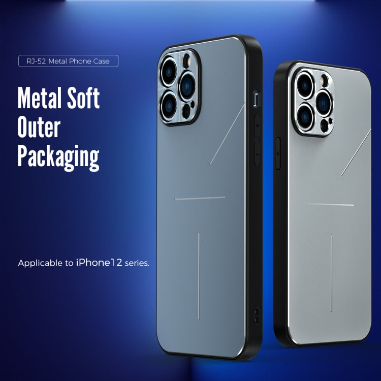 For iPhone 12 R-JUST RJ-52 3-Line Style Metal TPU Shockproof Protective Case(Black) - HoMEdemic™ 