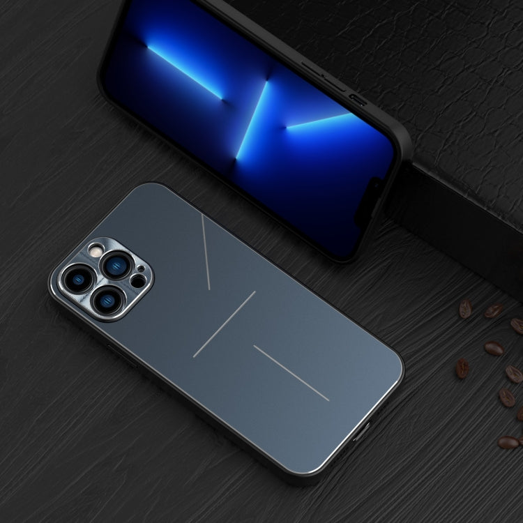 For iPhone 11 Pro Max R-JUST RJ-52 3-Line Style Metal TPU Shockproof Protective Case (Blue) - HoMEdemic™ 