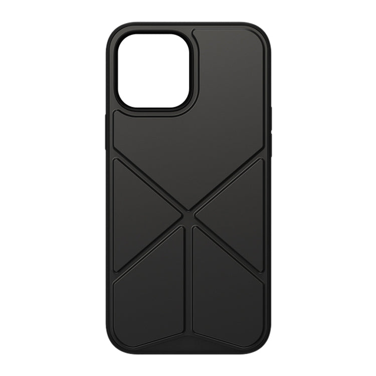 For iPhone 13 Pro Max ROCK Element Plus TPU + PC Shockproof Protective Case with Folding Holder (Black) - HoMEdemic™ 