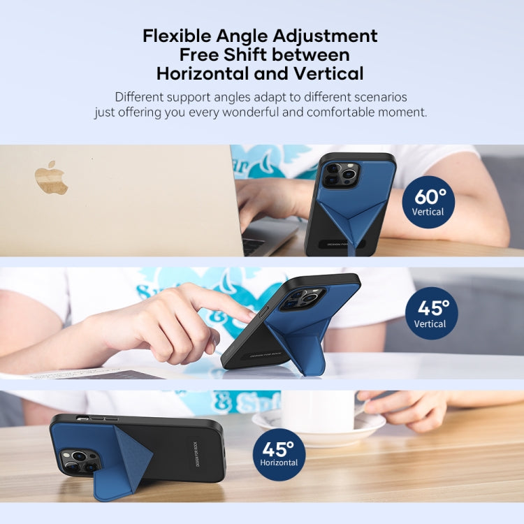 For iPhone 13 Pro Max ROCK Element Plus TPU + PC Shockproof Protective Case with Folding Holder (Blue) - HoMEdemic™ 