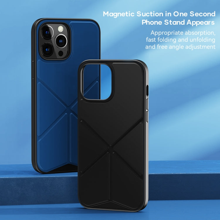 For iPhone 13 Pro Max ROCK Element Plus TPU + PC Shockproof Protective Case with Folding Holder (Black) - HoMEdemic™ 