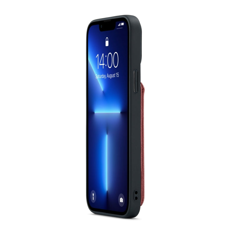 For iPhone 13 Pro JEEHOOD Anti-theft Brush Magnetic PU + TPU Protective Case with Card Slot (Red) - HoMEdemic™ 