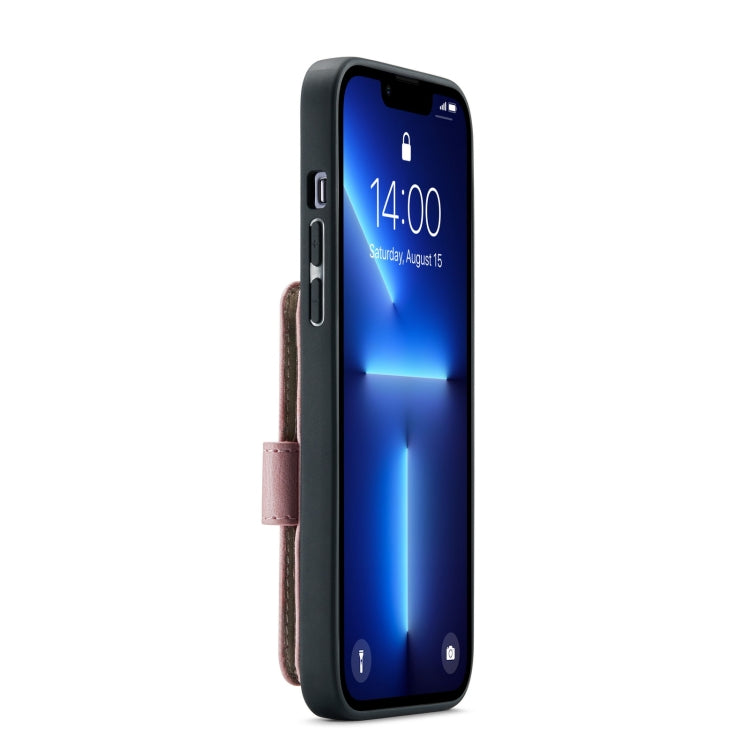 For iPhone 13 Pro JEEHOOD Anti-theft Brush Magnetic PU + TPU Protective Case with Card Slot (Pink) - HoMEdemic™ 