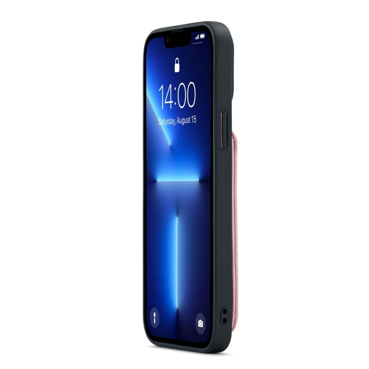 For iPhone 13 Pro JEEHOOD Anti-theft Brush Magnetic PU + TPU Protective Case with Card Slot (Pink) - HoMEdemic™ 