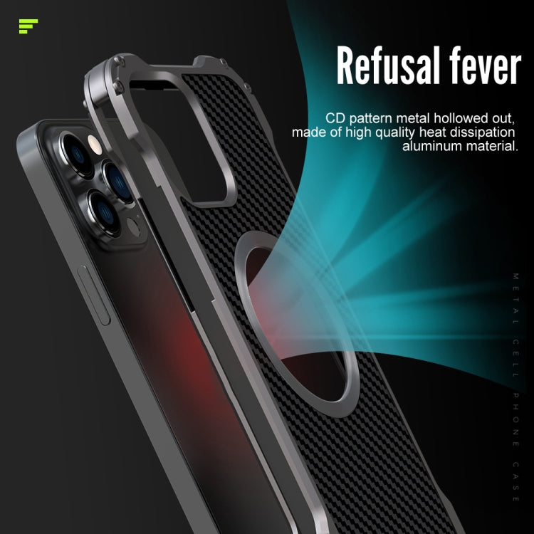 For iPhone 13 Pro Max R-JUST RJ51 Hollow Shockproof Metal Protective Case (Dark Grey) - HoMEdemic™ 