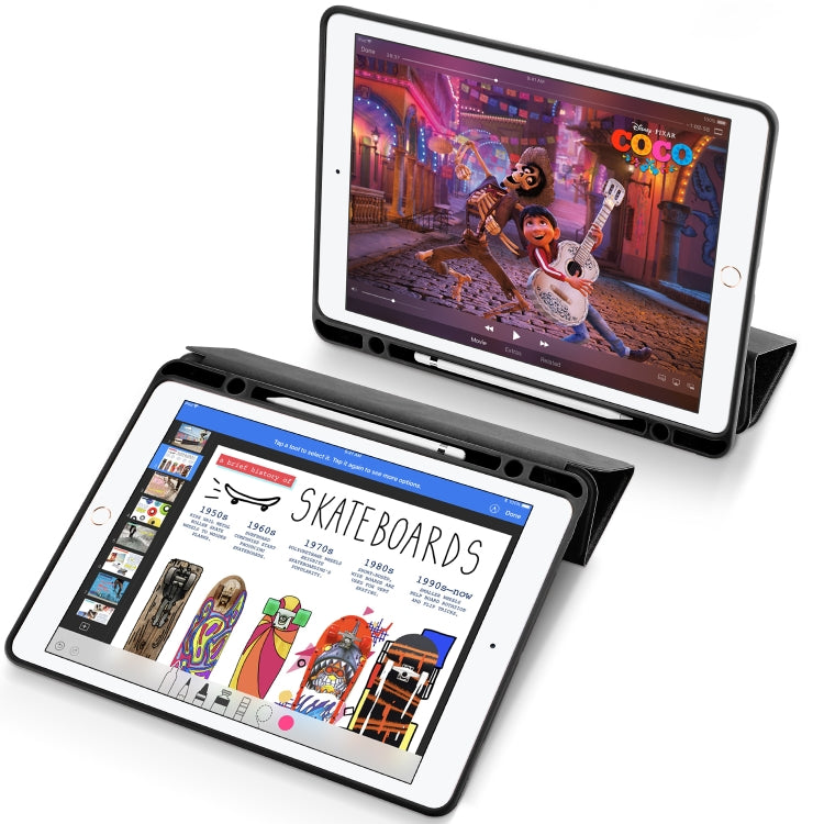 DUX DUCIS Domo Series Horizontal Flip Magnetic TPU + PU Leather Tablet Case with Three-folding Holder & Pen Slot For iPad Pro 12.9 inch 2017(Black) - HoMEdemic™ 