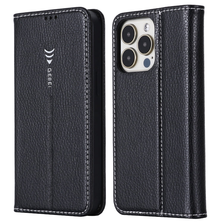 For iPhone 13 Pro GEBEI PU+TPU Horizontal Flip Protective Case with Holder & Card Slots (Black) - HoMEdemic™ 