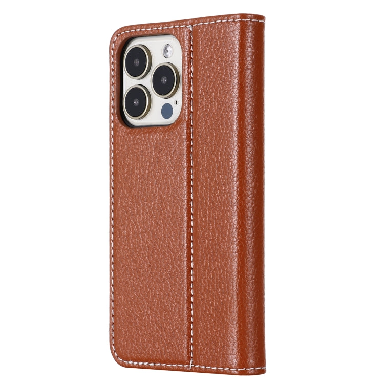 For iPhone 13 Pro GEBEI PU+TPU Horizontal Flip Protective Case with Holder & Card Slots (Brown) - HoMEdemic™ 