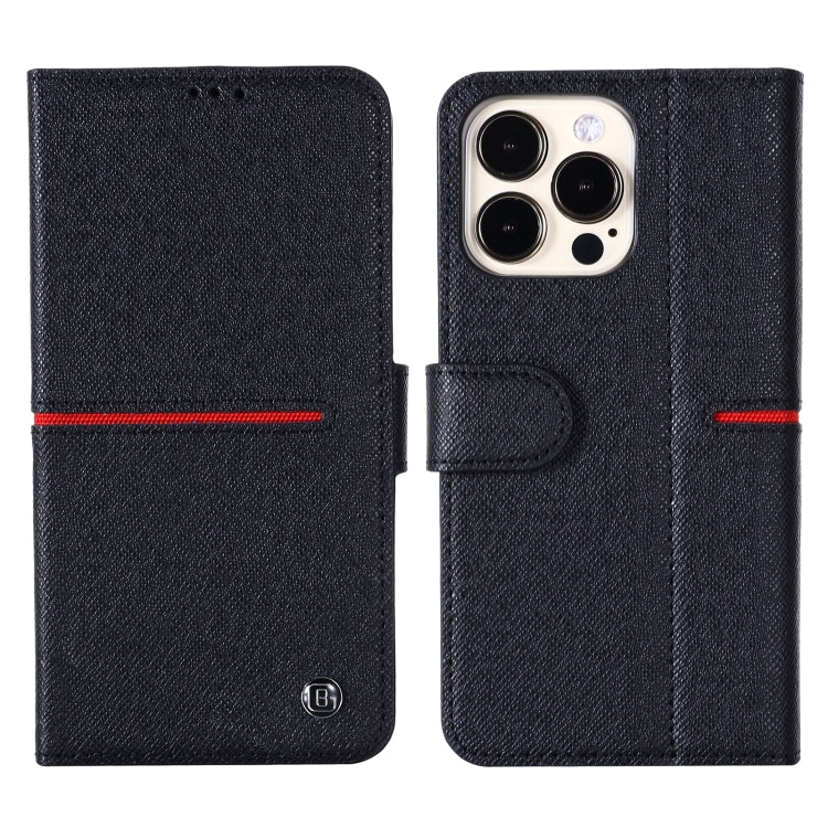 For iPhone 13 Pro GEBEI Top-grain Leather Horizontal Flip Protective Case with Holder & Card Slots & Wallet & Photo Frame (Black) - HoMEdemic™ 