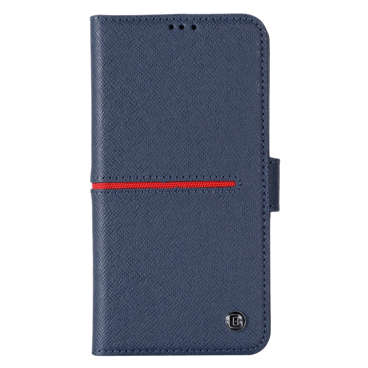 For iPhone 13 Pro GEBEI Top-grain Leather Horizontal Flip Protective Case with Holder & Card Slots & Wallet & Photo Frame (Blue) - HoMEdemic™ 